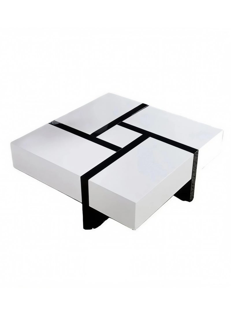 Concent Modern Geometric Coffee Table - A Luxury Blend Between Black and White - Image 1